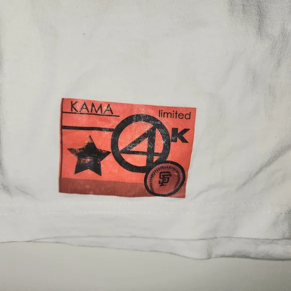 Rare 90s / early 00s KAMA 4K brand hand painted SF Giants Barry Bonds 4XL tshirt